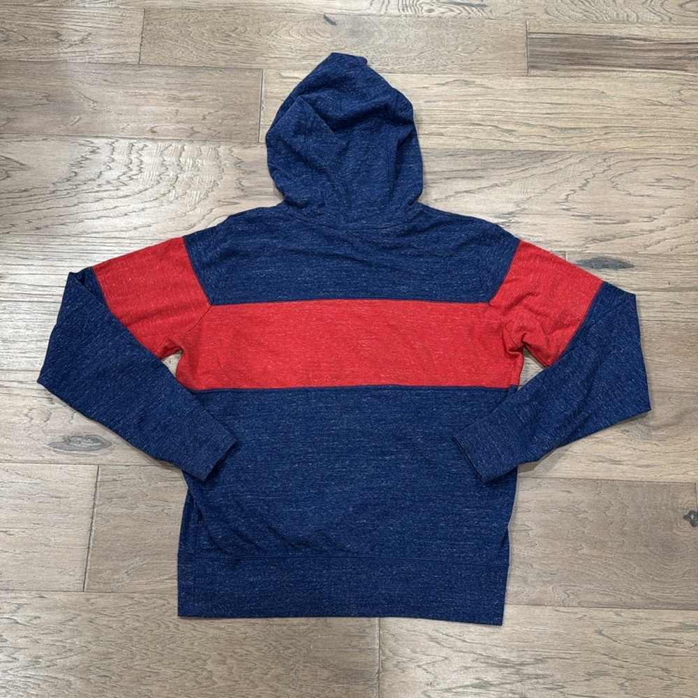 Nike Just Do It Sweatshirt Gym Drawstring Hoodie Women's Large Center Stripe - Picture 5 of 8